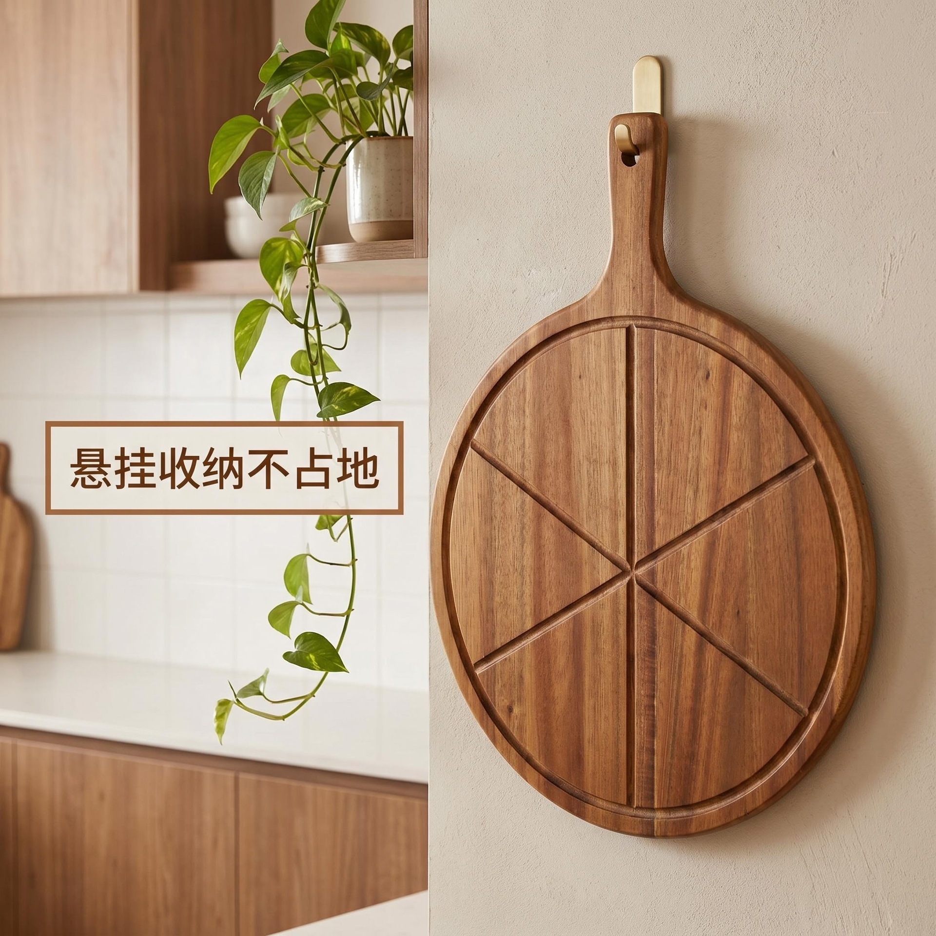 Acacia wood pizza tray commercial Western restaurant steak bread tray solid wood cake serving plate household baking wooden tray