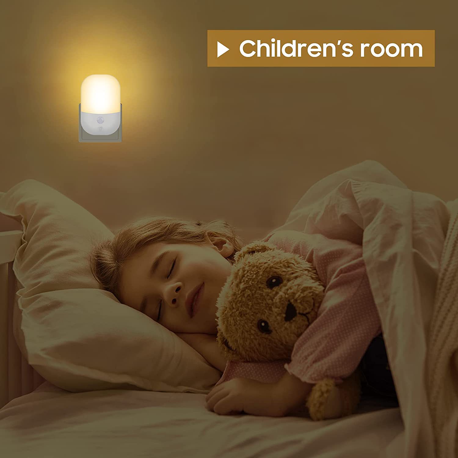 LED light-sensing night light sleeping bedroom bedside stair smart energy-saving sensor light night light plug-in
