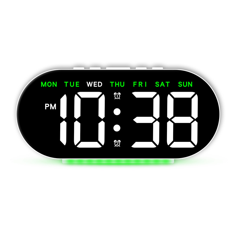 Innovative LED Large Digital Word Clock Atmosphere Light Date Desk Clock Multifunctional Digital Alarm Clock GH8033