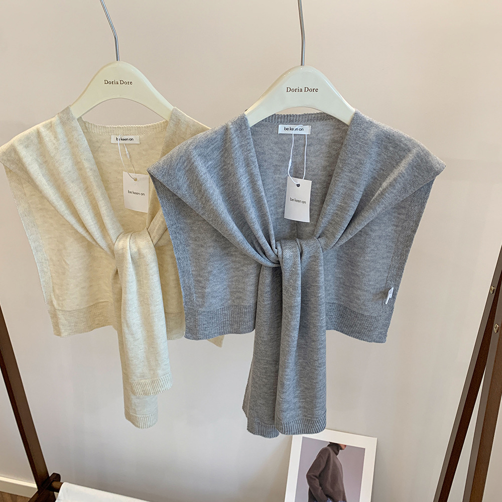 Outer layer small cape shawl, summer thin solid color sunscreen air-conditioned room shoulder cape