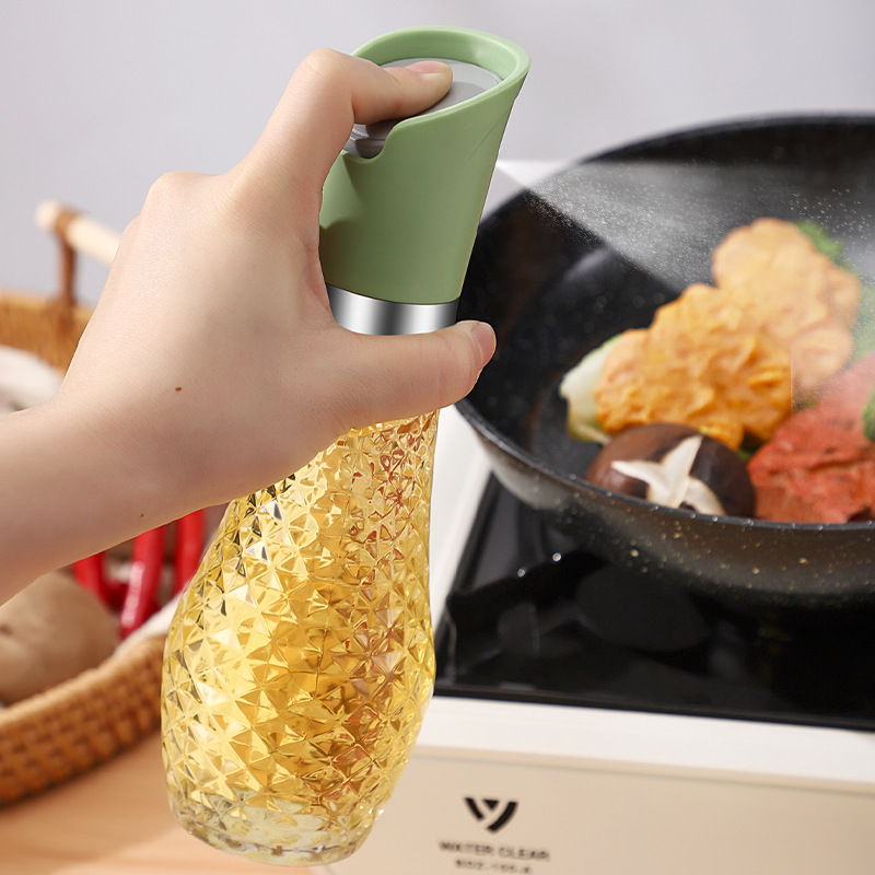 Stainless steel barbecue oil spray bottle outdoor press type oil bottle household kitchen olive oil atomizer large capacity seasoning bottle