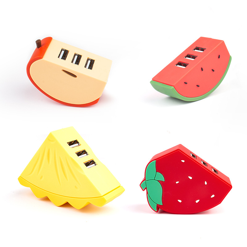 New Cartoon Hub Multi-function Expansion Laptop Hub Fruit Hub 3-port Splitter