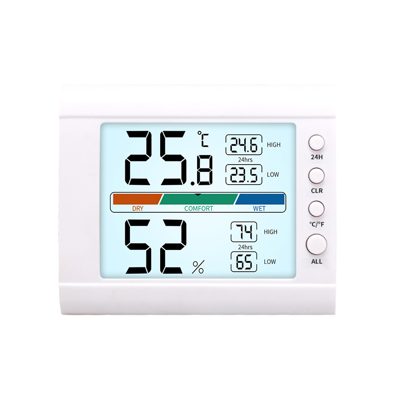 Thermometer Hygrometer Home High Precision Wall Mounted Indoor Outdoor Electronic Digital Display Wet Temperature Meter with Night Light Color Screen Detector