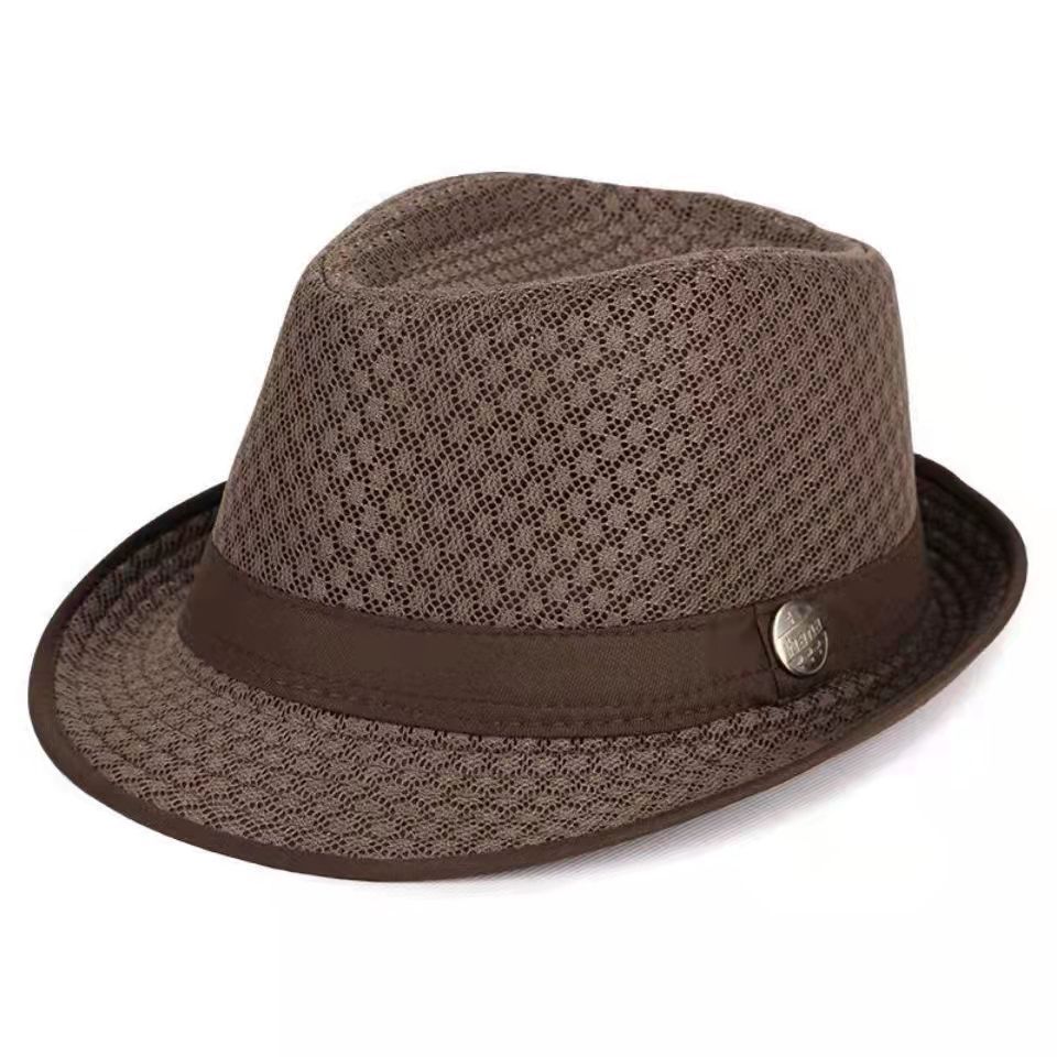 Hat 2022 Summer Men and Women Can Wear Outdoor Sun Protection Sun Hat Mesh Small Fedora