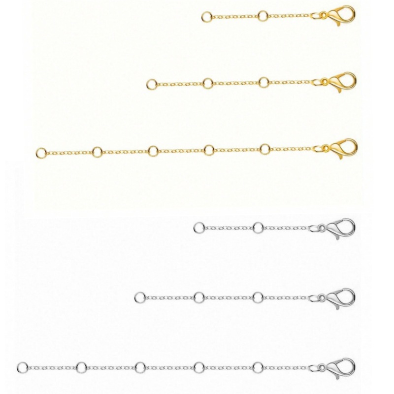 3-piece stainless steel vacuum plated tail chain lobster clasp extension chain DIY bracelet necklace materials