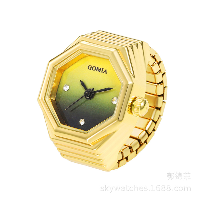 Ring Watch New Simple Men's and Women's Couple Hexagonal Ring Watch Extended Strap