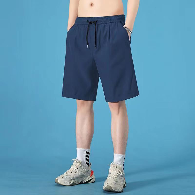 Summer Ice Silk Casual Shorts Men's New Loose Fashion Quick-drying American Basketball Sports Pants Men's Beach Pants