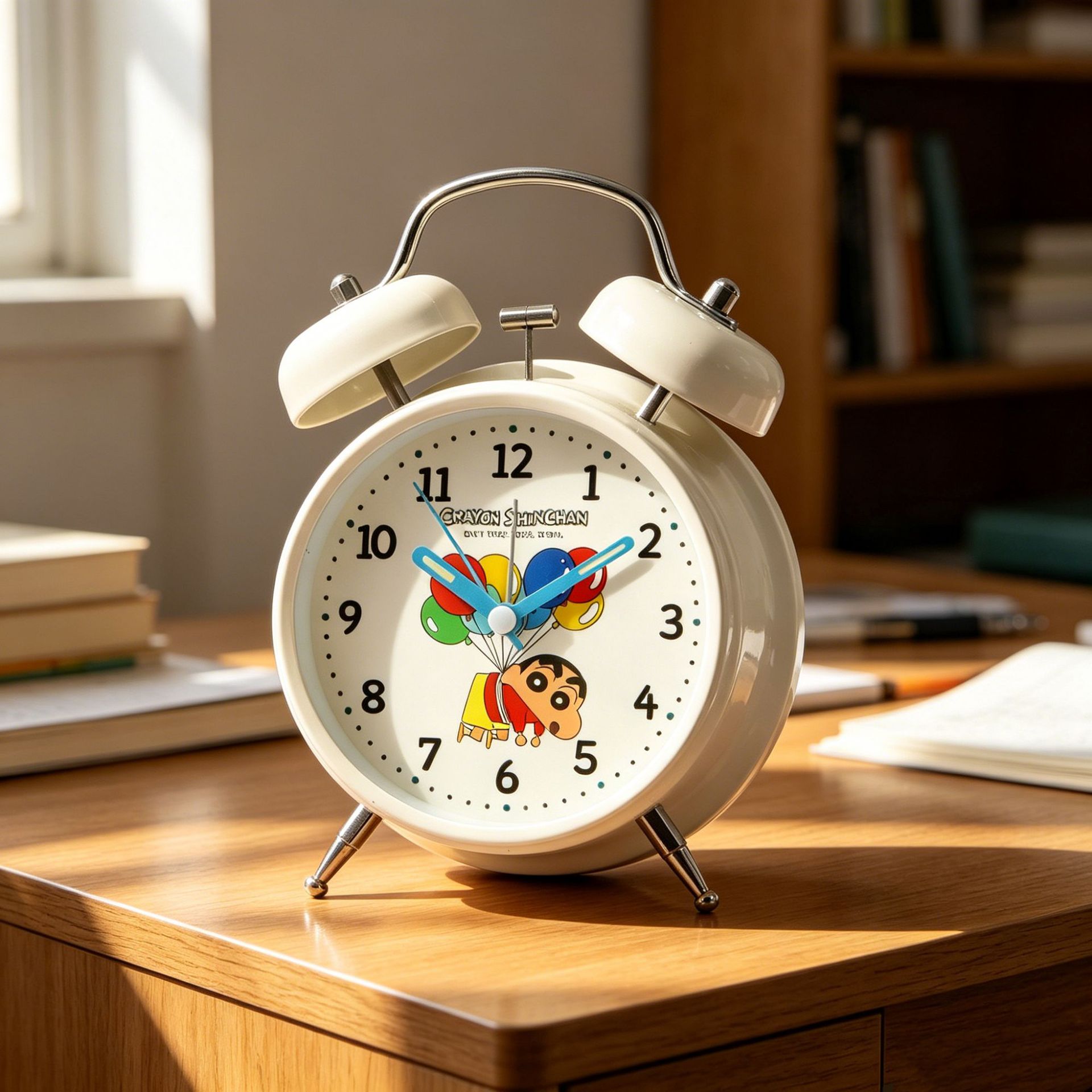 Original crayon ringing alarm clock student learning special alarm clock children bedroom fluorescent metal ringing alarm clock