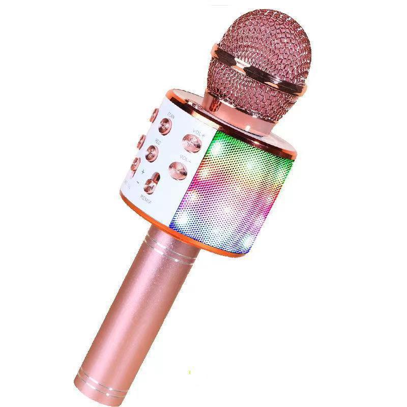 WS858 Phone K Song Treasure Karaoke Wireless Bluetooth Condenser Microphone Children's Song Microphone Speaker All-in-One