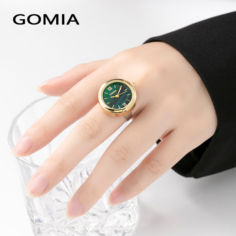 2022 New Waterproof Small Green Watch Finger Watch Adjustable Ring Watch