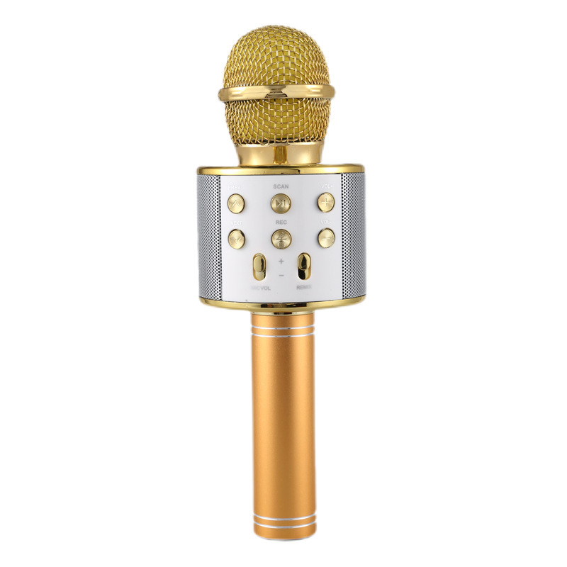 WS858 Phone K Song Treasure Karaoke Wireless Bluetooth Condenser Microphone Children's Song Microphone Speaker All-in-One