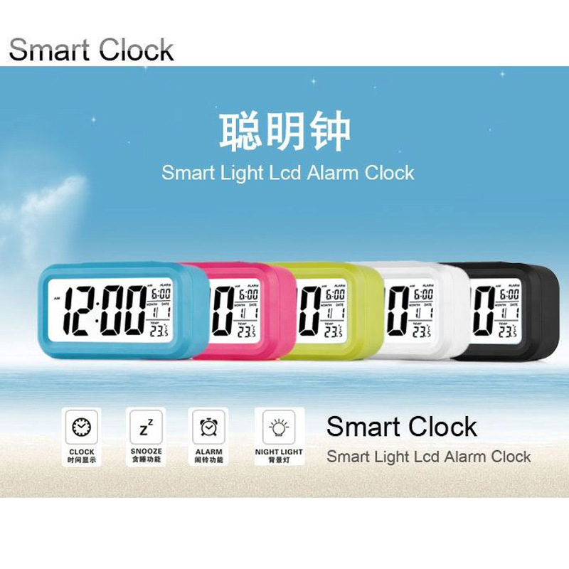 1019 Temperature Version Alarm Clock Multifunctional Simple LED Silent Photosensitive Bedside Small Alarm Clock Snooze Function Price