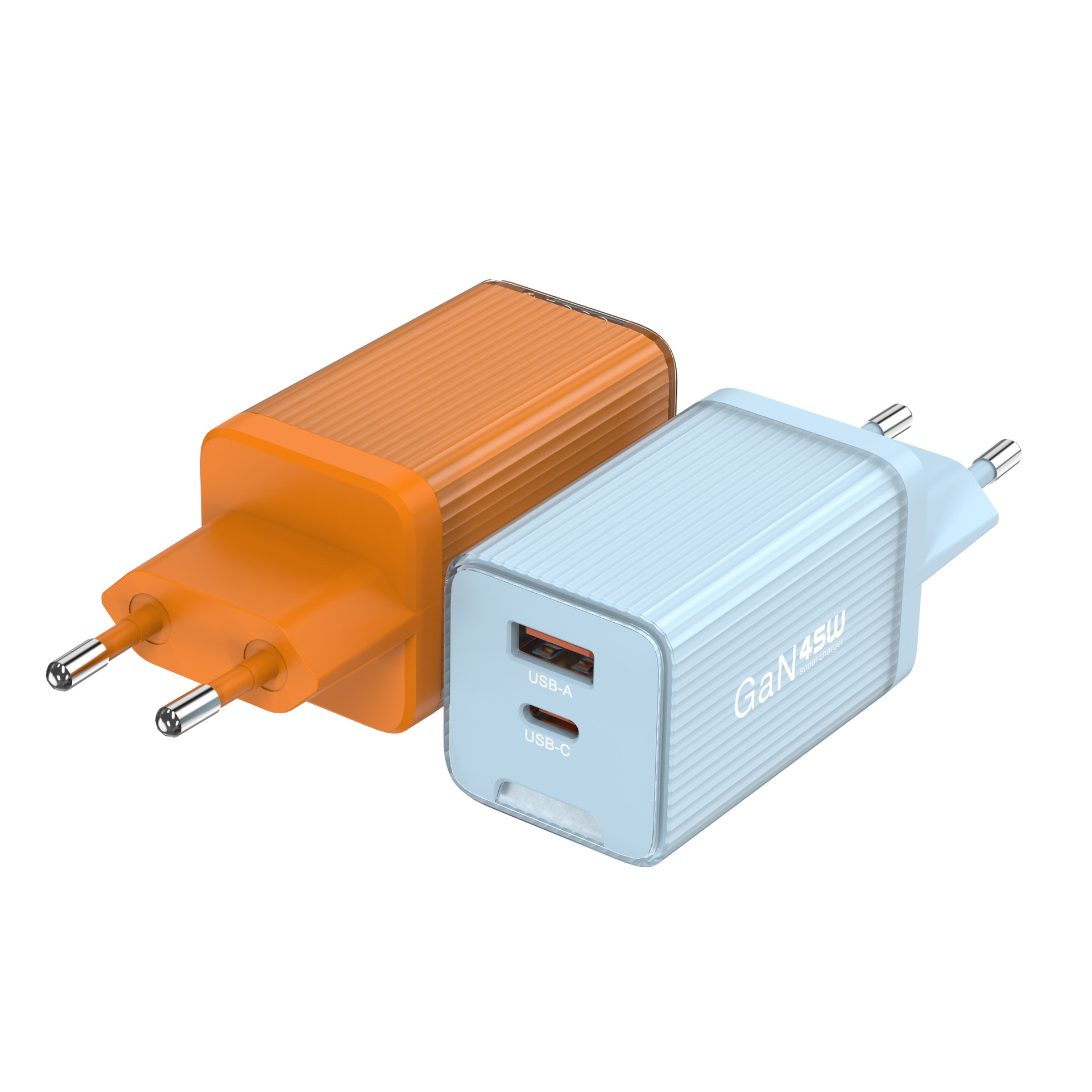 45W GaN Multi-Port Charger European Standard CE Certification Customizable Logo Color GaN Charging Head