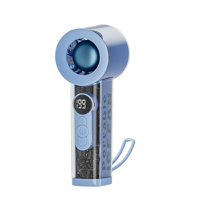 New Digital Display Handheld Ice Fan 199 Speed Levels Stepless Speed Control Cooling Digital Fan Turbo Handheld Fan