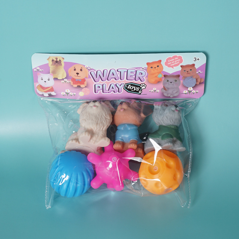 Cross-Border Baby Hand-Grabbing Ball Toy Manhattan Children's Soft Rubber Touch Massage Vinyl Educational Bath Toy Ball