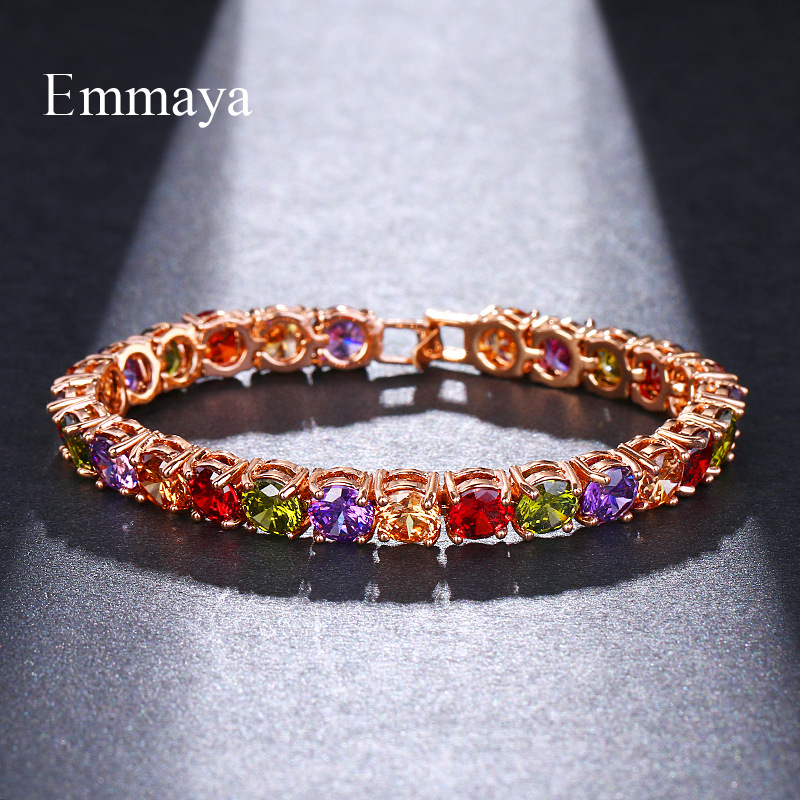 Colorful zircon bracelet series women copper bracelet micro-set zircon luxury jewelry