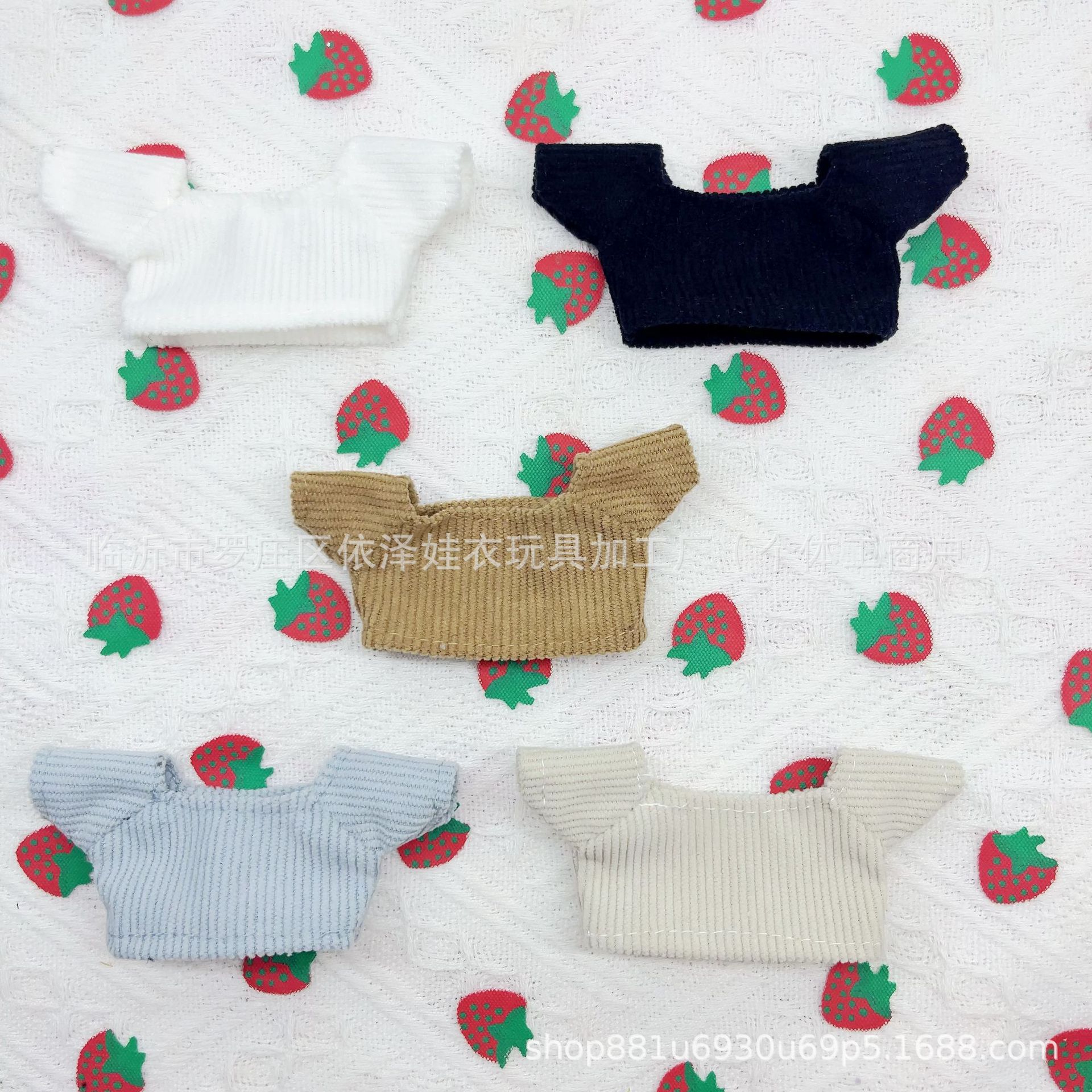10cm Honey Dog Pendant Doll Clothes T-shirt Corduroy Top Bear Doll Accessories Dress Up Toy