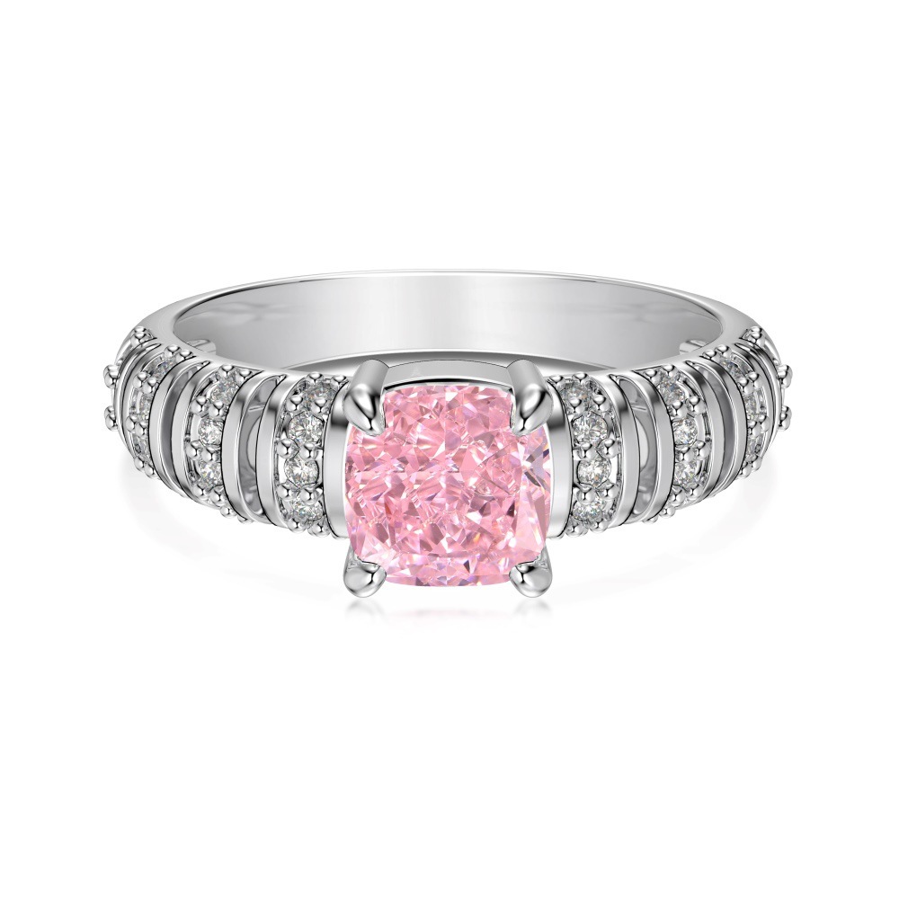 S925 sterling silver ring for women, ice-cut 8A zircon high-carbon diamond ring wholesale