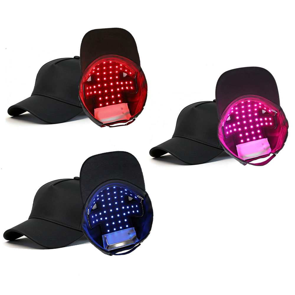 LED Hair Growth Device Red Light Blue Light Infrared Scalp Hair Nourishing Cap Wireless Light Wave Physiotherapy Hair Growth Cap