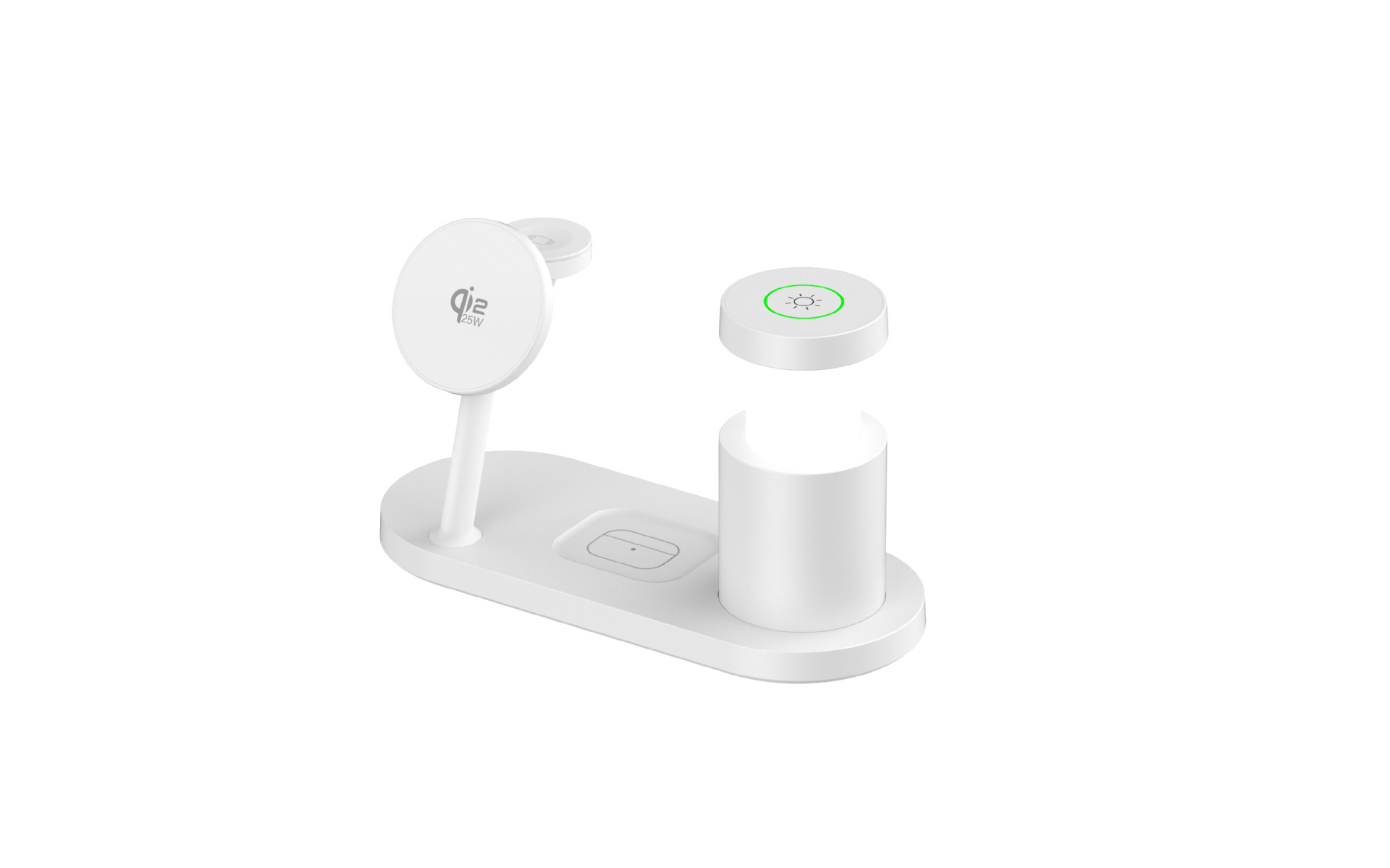 New QI2.2 four-in-one magnetic wireless charger lamp 25W for Apple Samsung phones earphones charger