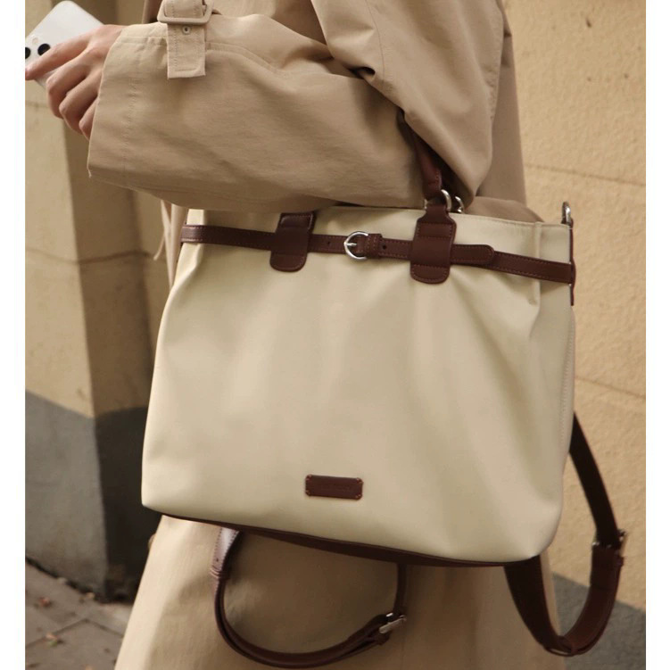 Dual-Use Large Capacity Student Backpack for Women 2026 New Handheld Laptop Bag Commute Single Shoulder Crossbody Tote Bag