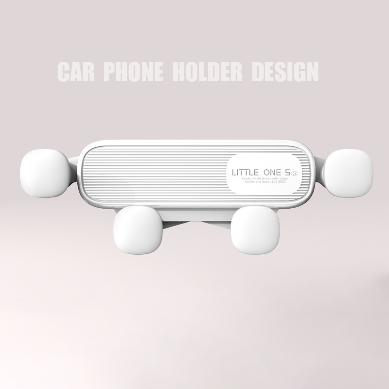 Electric Bike Phone Holder Car Gravity Air Vent Bracket Black and White Cartoon