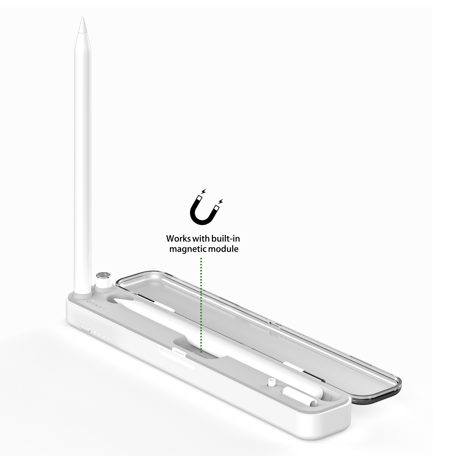P2 2-in-1 Wireless Charger for Apple Pencil 1/2 2-in-1 Wireless Charging Pen Case