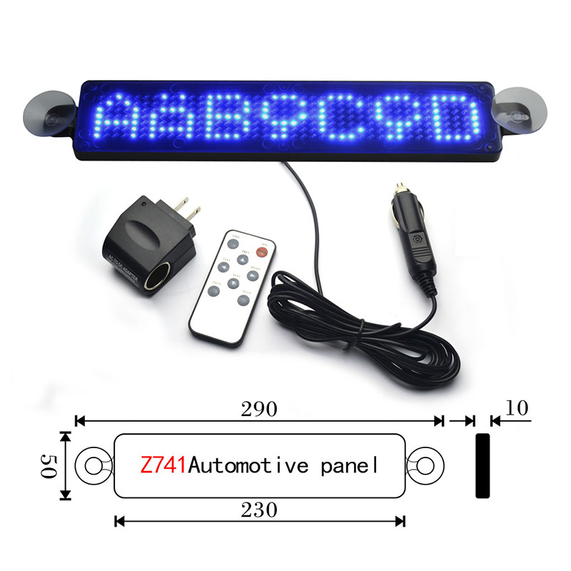 LED In-Car Strip Display, English-Language Remote-Controlled Advertising Screen, Rear Window LED In-Car Display