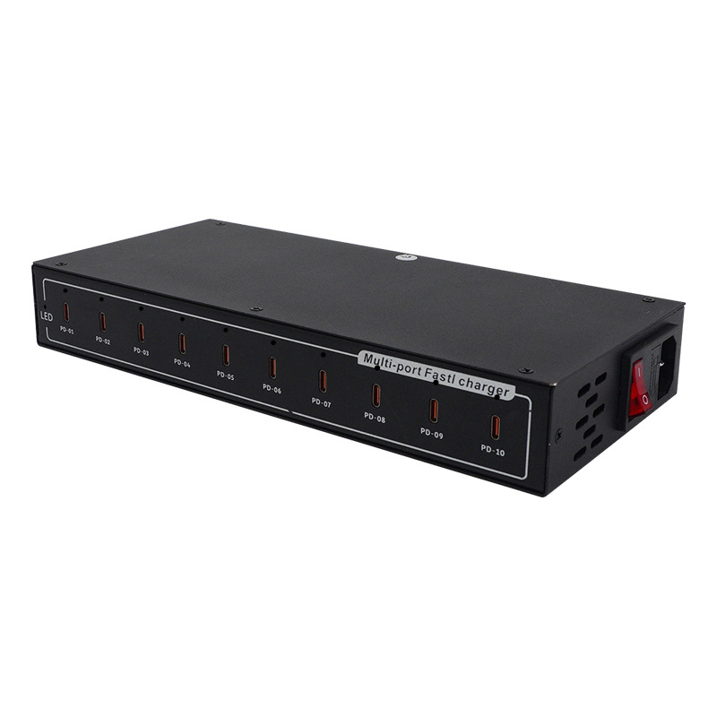 Gujia PD 10-60 Port Desktop Charger USB Plug Multi-Port TYPE-C 45W Fast Charging Phone Charging Station