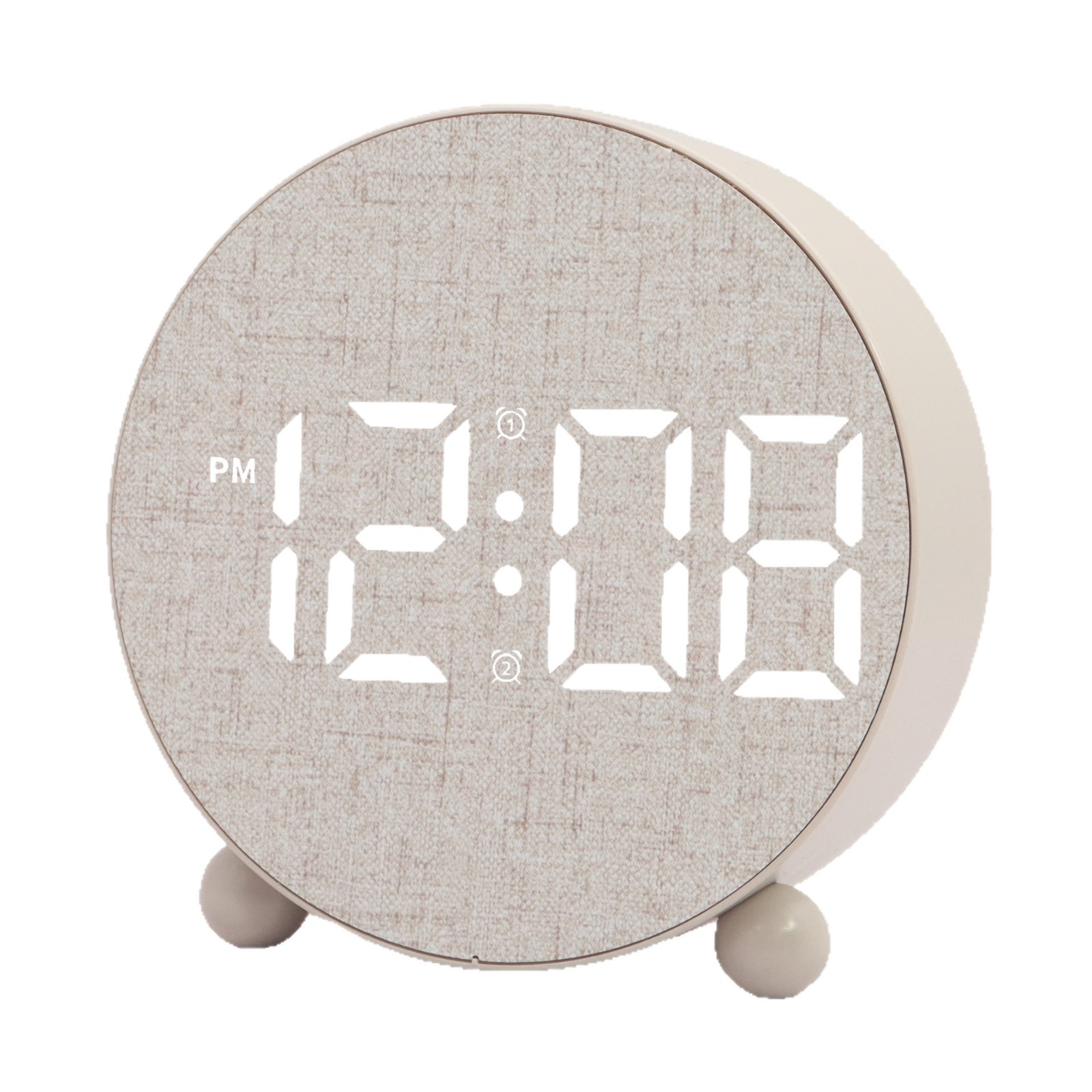 Round LED clock cloth student electronic clock living room use super loud wood grain children electronic alarm clock