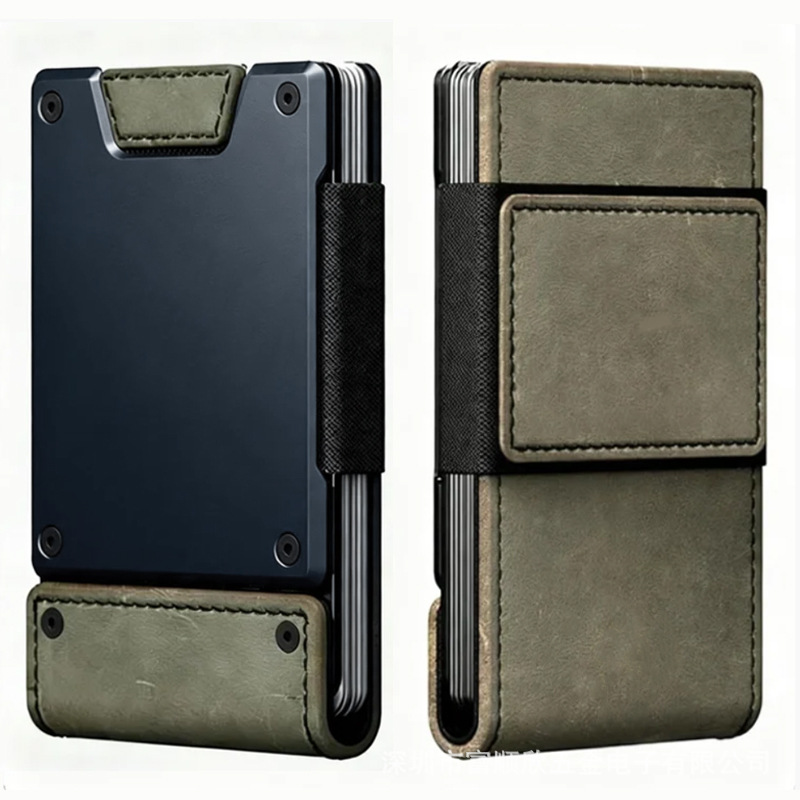Metal Business Leather Wallet Pull-out Ultra-thin Money Clip Elite Men's Genuine Leather Card Holder Card Pack