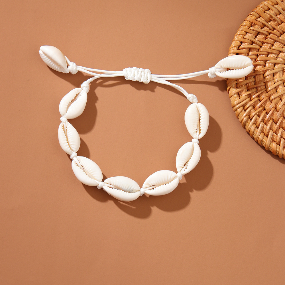 Shell Necklace Beach Vacation Style Hemp Rope Woven Bracelet Ocean Shell Bracelet Set Women