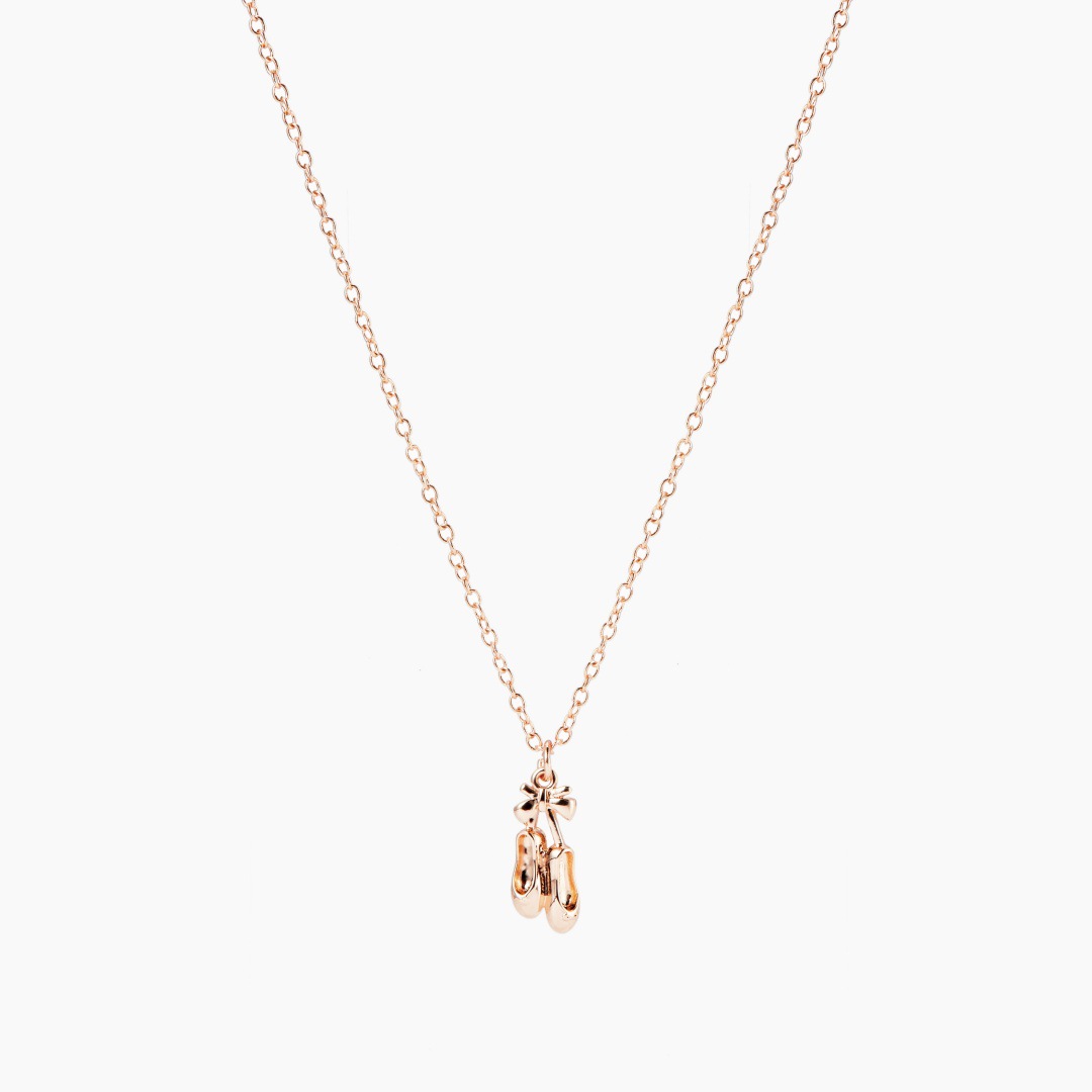 Exquisite mini rhinestone pink ballet shoe necklace锁骨链 unique necklace
