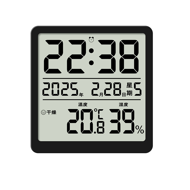 Ultra-Thin Thermometer Clock Indoor Home Multifunctional Alarm Clock Electronic Temperature Meter Magnetic Refrigerator 3702
