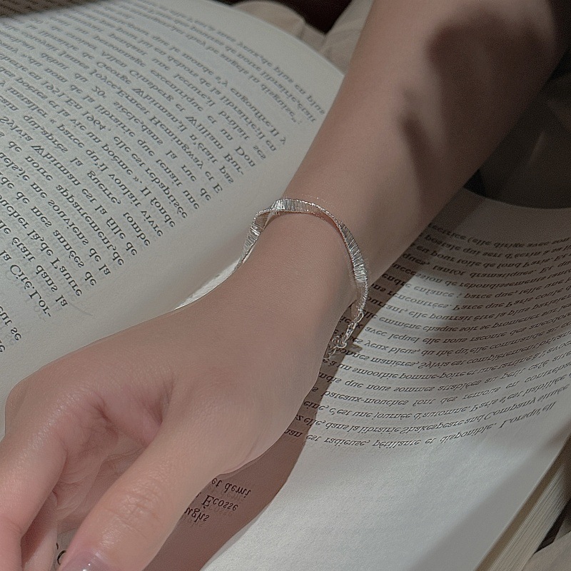 S925 sterling silver woven Italian flash bracelet jewelry