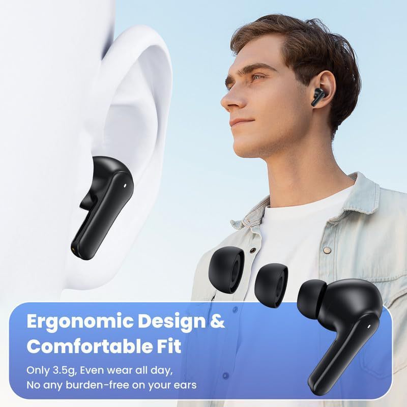 IVANTE Private Mold S18 Wireless Dual-Mic ENC Call Noise Reduction Low Latency Battery Display TWS Bluetooth Headphones