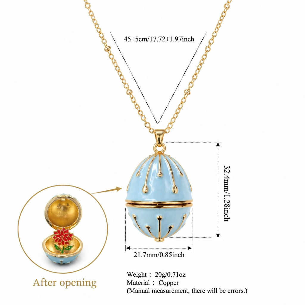 New December round box openable flower exquisite design popular compact necklace copper-plated gold