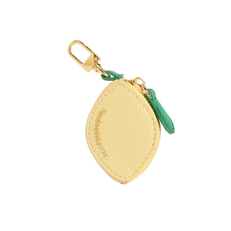 Lemon Shaped Coin Wallet with Keychain, Mini Wallet Bag Cute Accessory