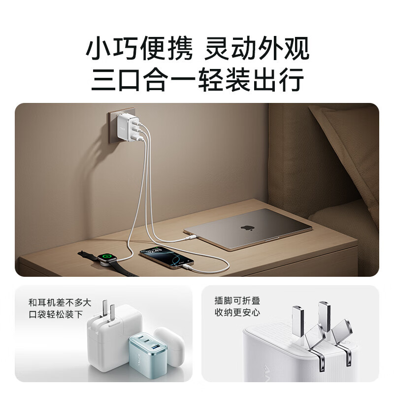 ANKER Anker Smart Display Ultra 70W Dual GaN Charger PD Fast Charging Multi-Port Charger A121A
