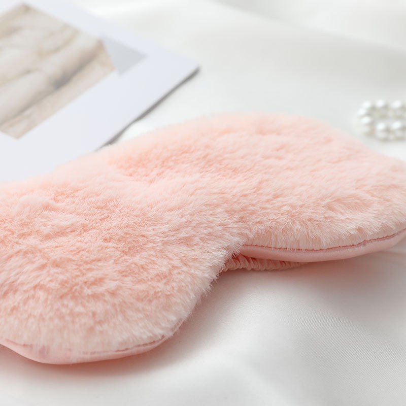 Imitation rabbit fur light-blocking sleep eye care mask, home travel outdoor children men and women hot compress steam eye