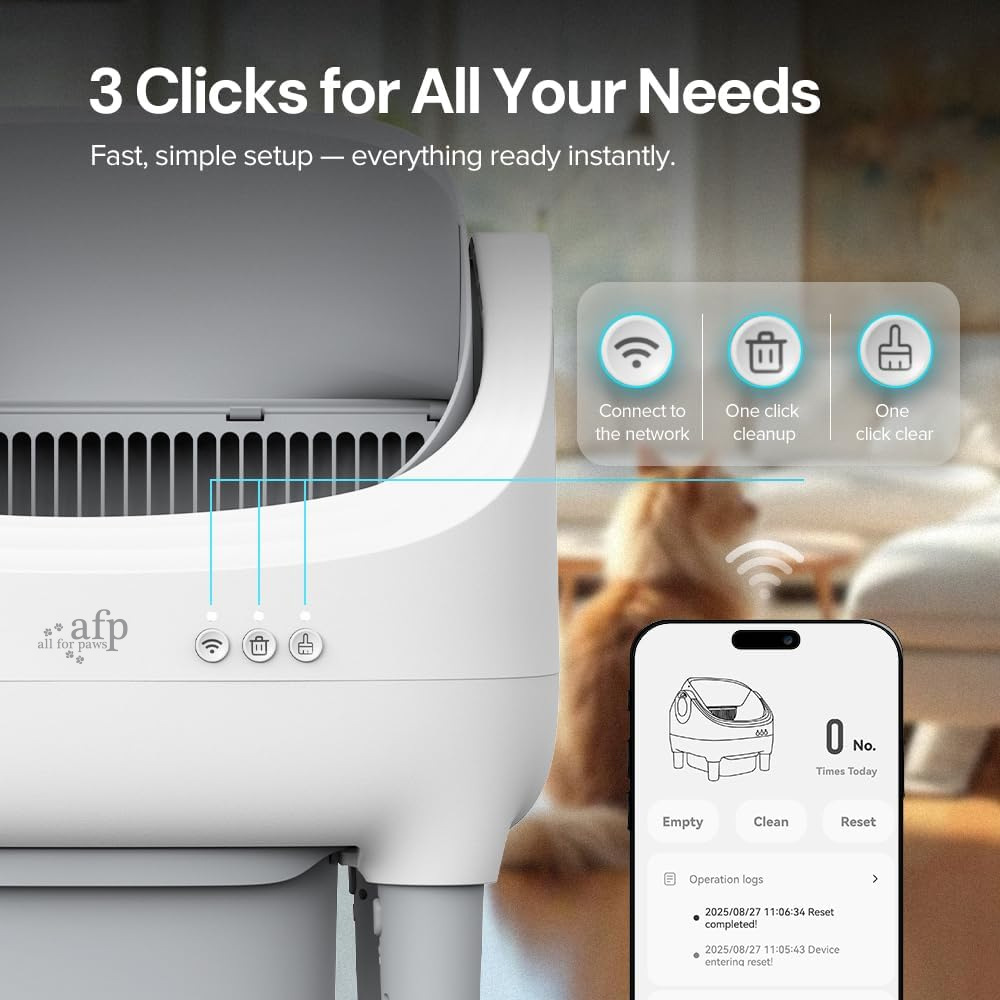 AFP Semi-open Intelligent Fully Automatic Cat Litter Box Automatic Cleaning Anti-litter Tracking Large Space Cat Toilet APP Control