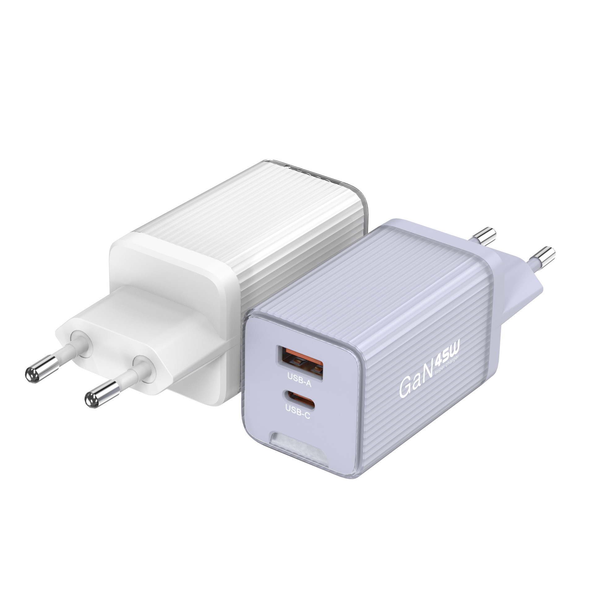 45W GaN Multi-Port Charger European Standard CE Certification Customizable Logo Color GaN Charging Head