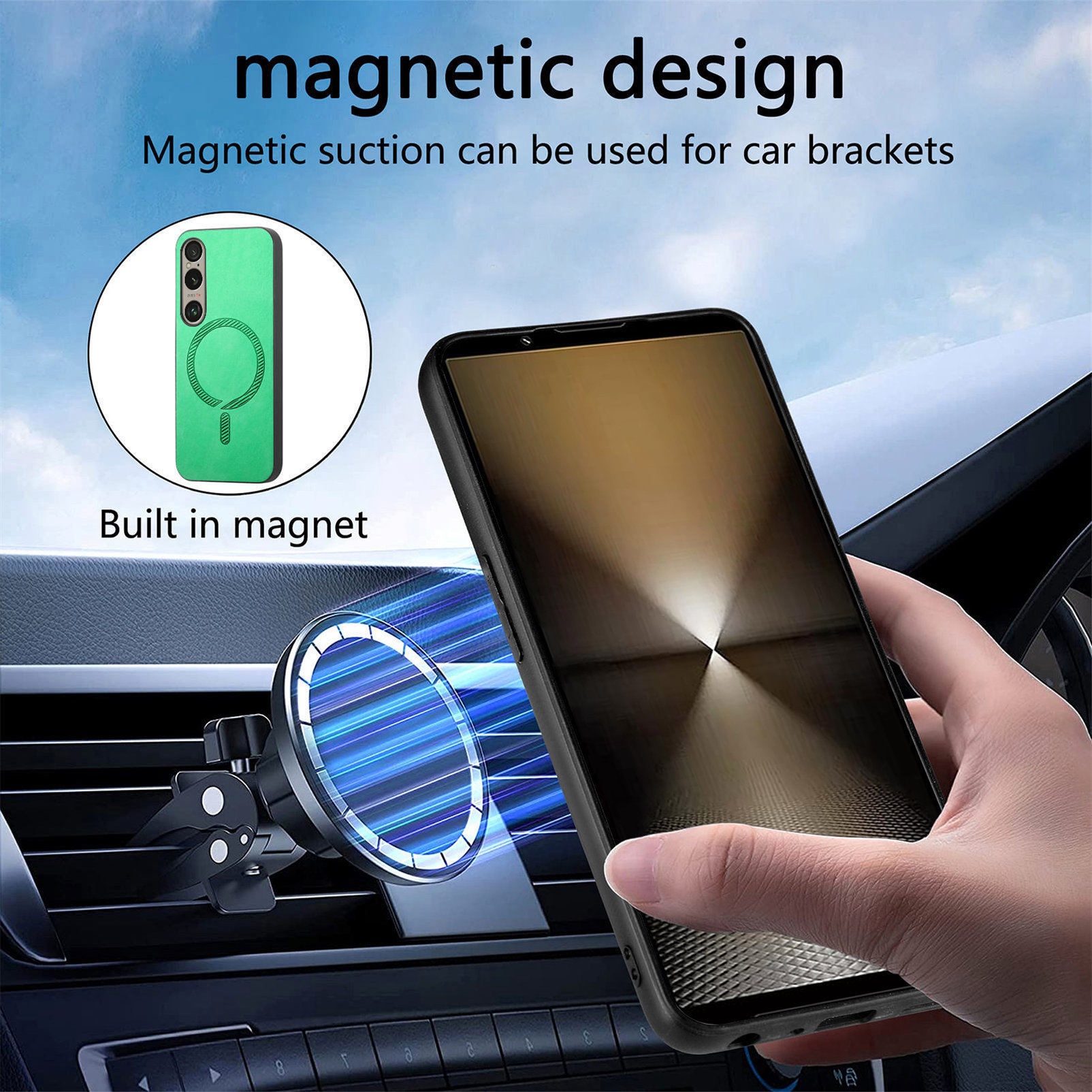 For Sony Xperia 1 VI phone case magnetic car solid color skin feel Sony Xperia 1 V protective case