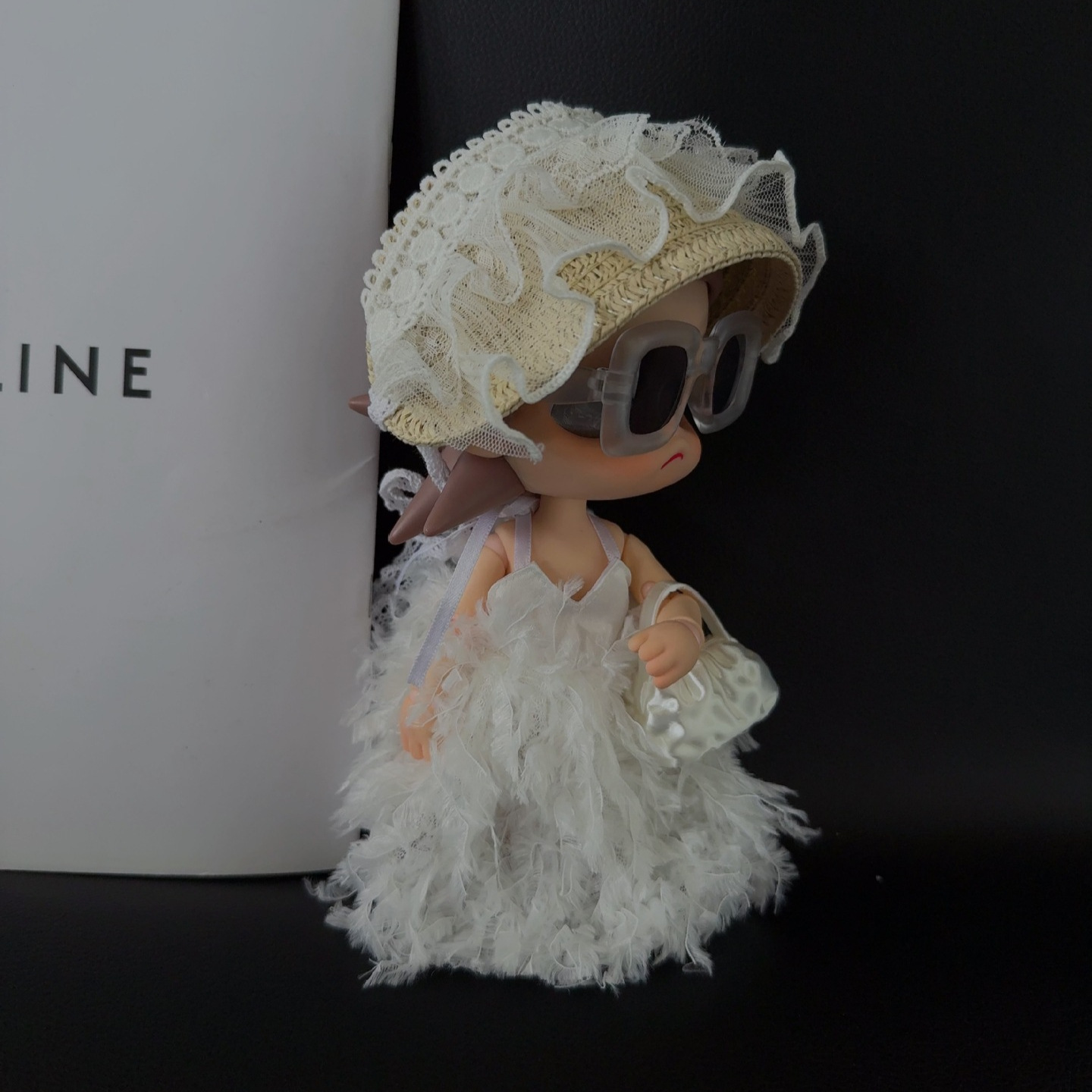 Gazi Sister Straw Hat zsiga BJD 1/8 BJD Bonnet Mini Hat Lolita Lace Headscarf Accessories