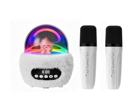 New Bluetooth Speaker Plush Star Speaker Projection Night Light Alarm Clock Girl Heart Gift