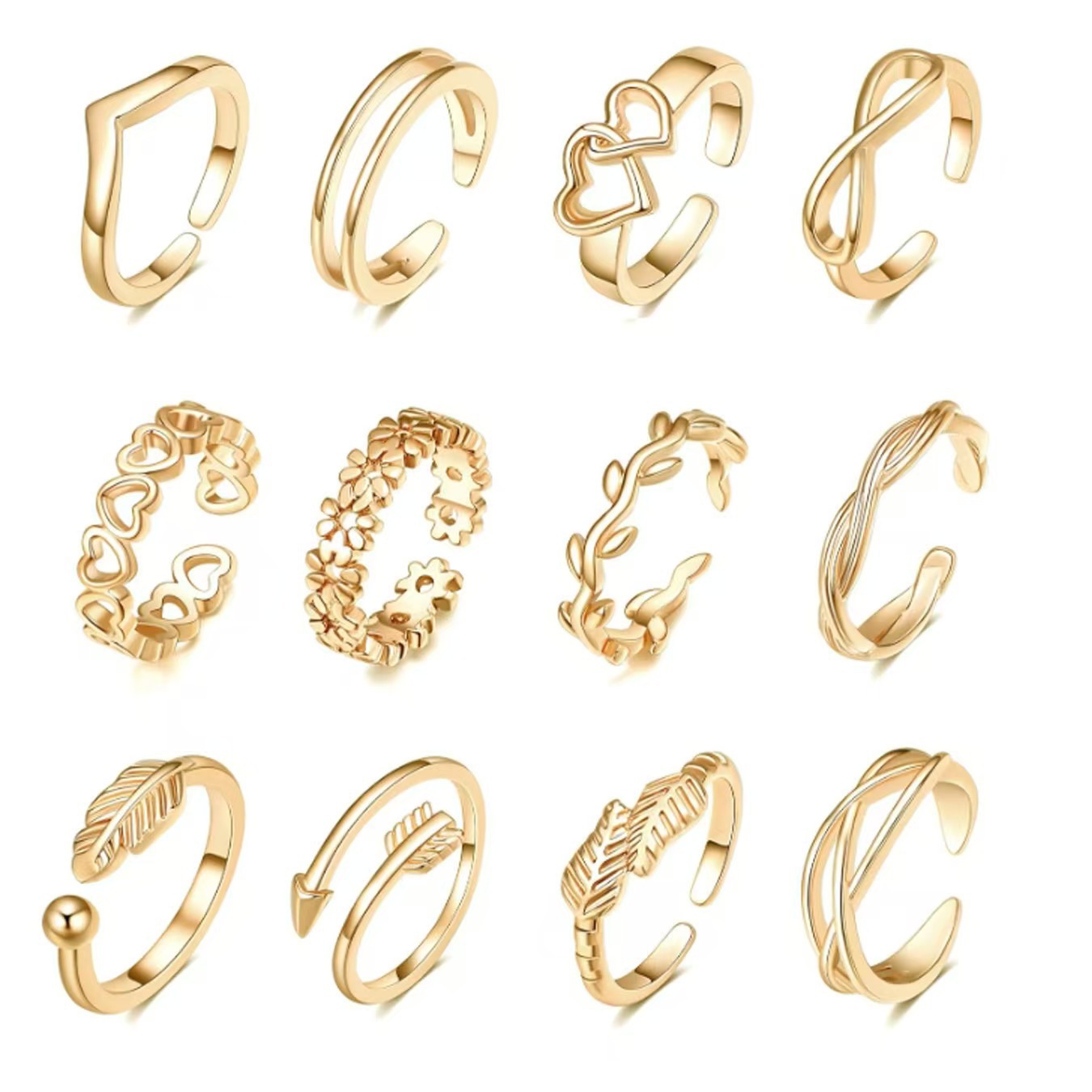 Beach Alloy Toe Ring Adjustable Heart Star Moon Open Accessories