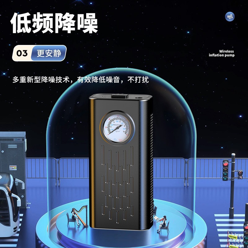 Wireless Car Inflator, High Power, Portable, Smart Pointer Display, Handheld Universal Tire Pump