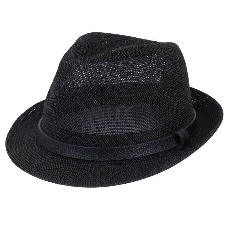 Hat Summer Small Fedora Style Straw Gauze Sun Neutral Unisex Jazz Hat
