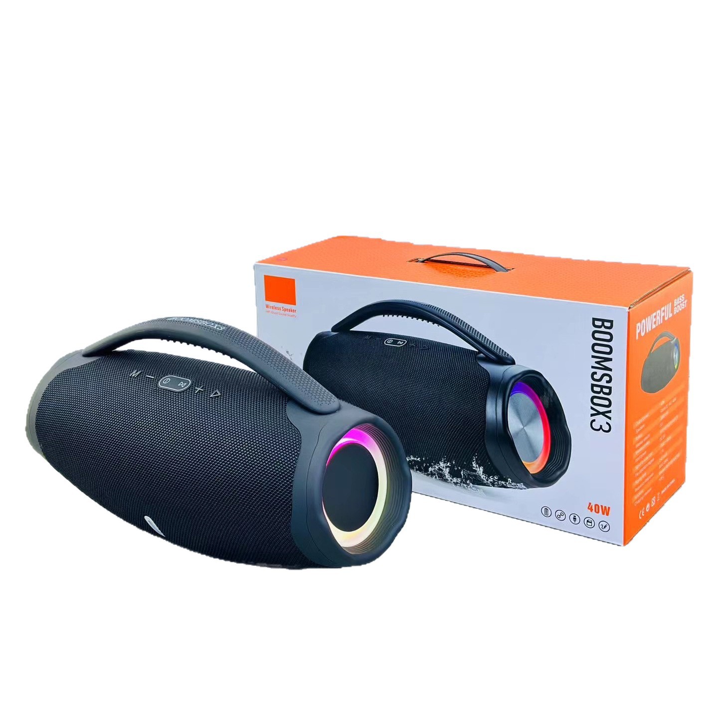 War God 3rd Gen Sound LED BOOMSBOX 3 Heavy Bass Outdoor Portable Handheld Wireless Bluetooth Sound