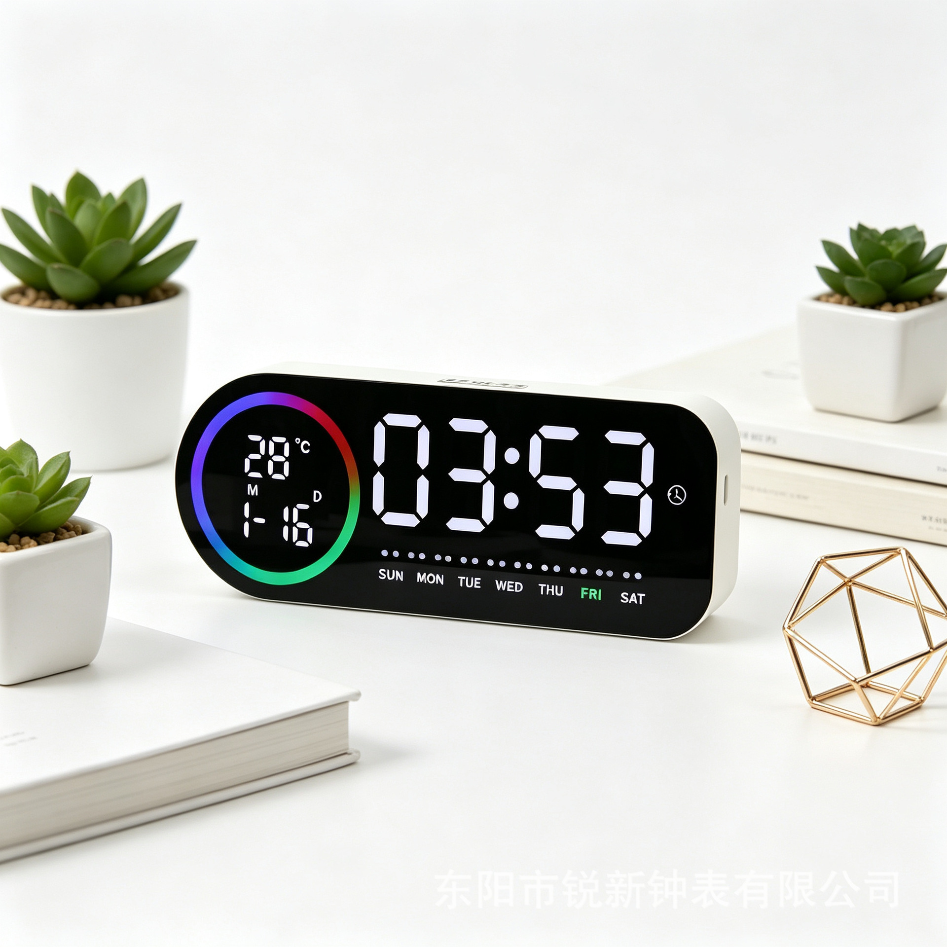 LED digital alarm clock rechargeable luminous desktop ornament smart electronic clock